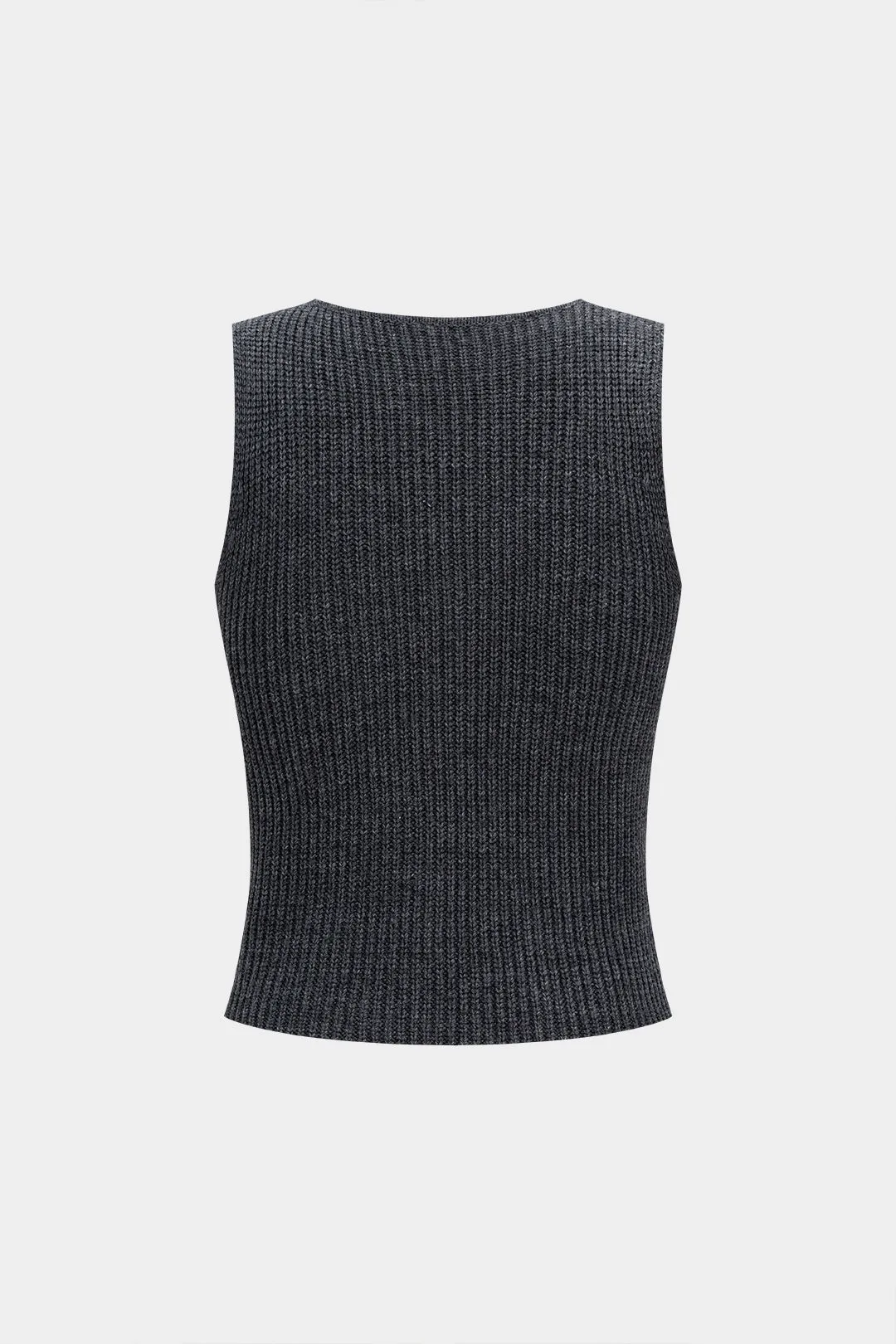 Knit V-neck Button Vest sold by Micas product image thumbnail 2