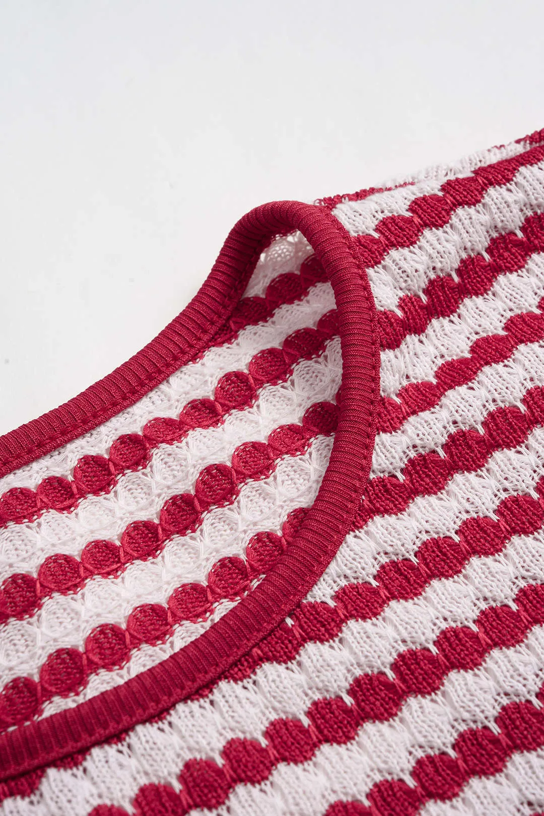 Stripes Print Knit Round Neck Long Sleeve Dress sold by Micas product image thumbnail 3