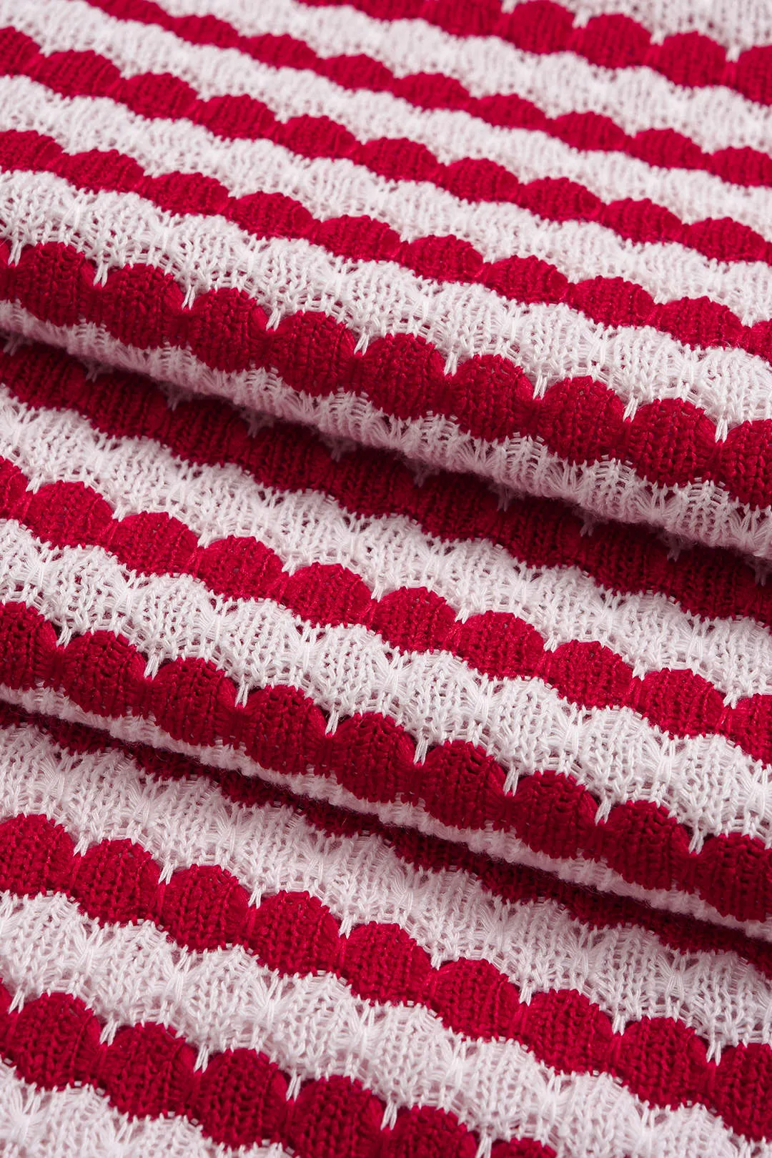 Stripes Print Knit Round Neck Long Sleeve Dress sold by Micas product image thumbnail 4