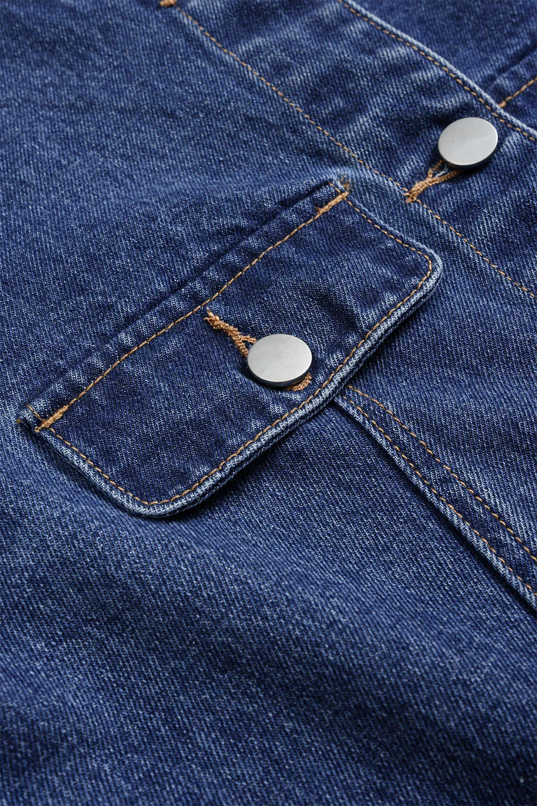 Denim Button Belted Long Sleeve Dress sold by Micas product image thumbnail 3