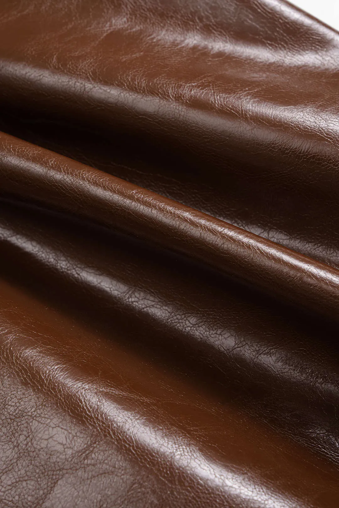 Faux Leather Patchwork V-Neck Ruched Sleeveless Mini Dress sold by Micas product image thumbnail 3