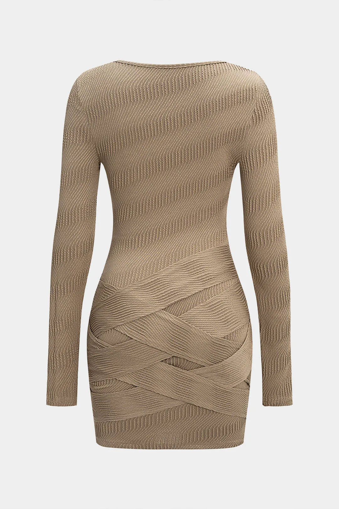 V-Neck Crossed Long Sleeve Mini Dress sold by Micas product image thumbnail 2