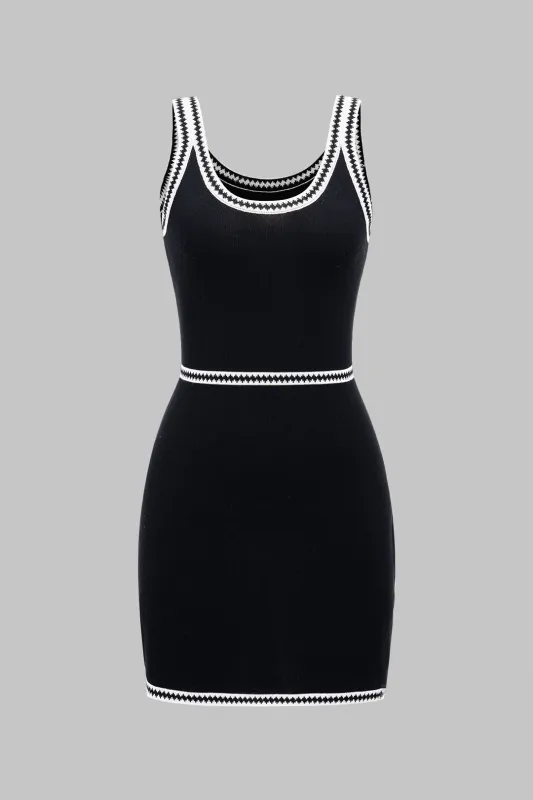 Knit Contrast Sleeveless Dress sold by Micas