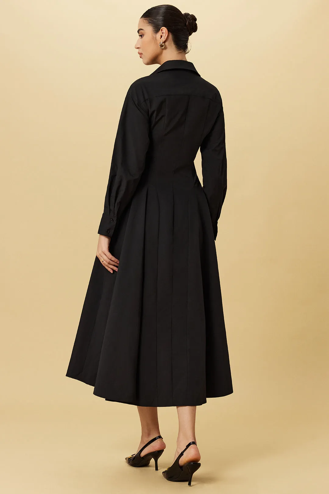 Button Ruched Long Sleeve Maxi Dress sold by Micas product image thumbnail 2