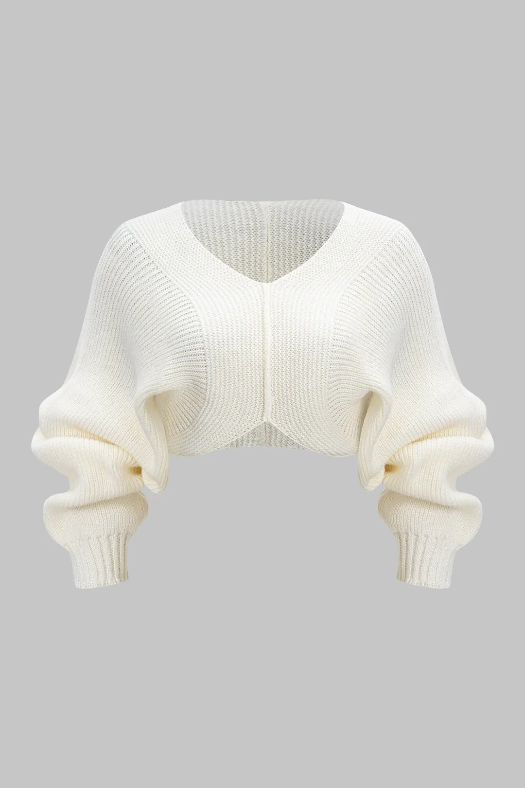 Knit V-Neck Long-Sleeve Top sold by Micas