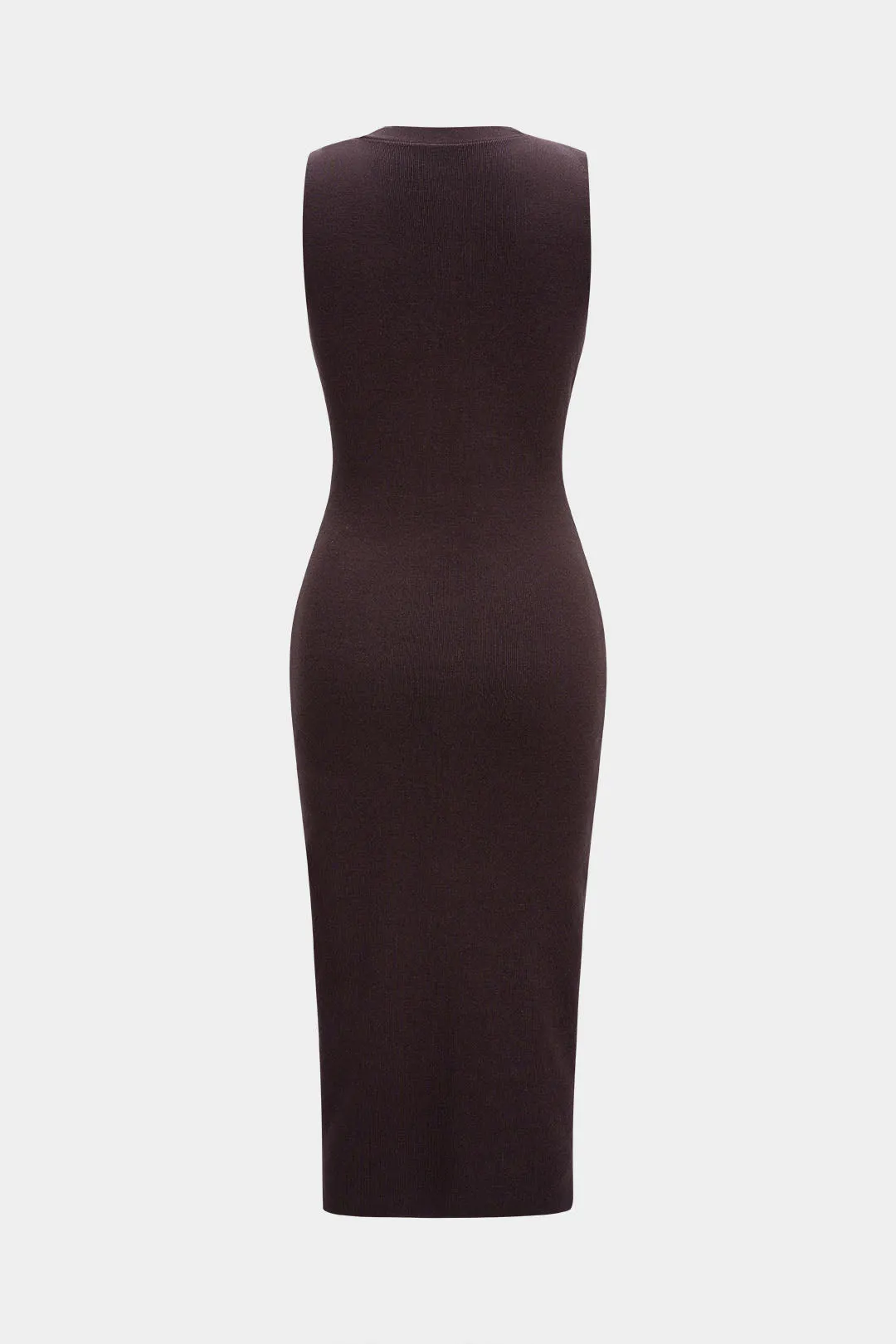 Knit Button Ruched Sleeveless Dress sold by Micas product image thumbnail 2