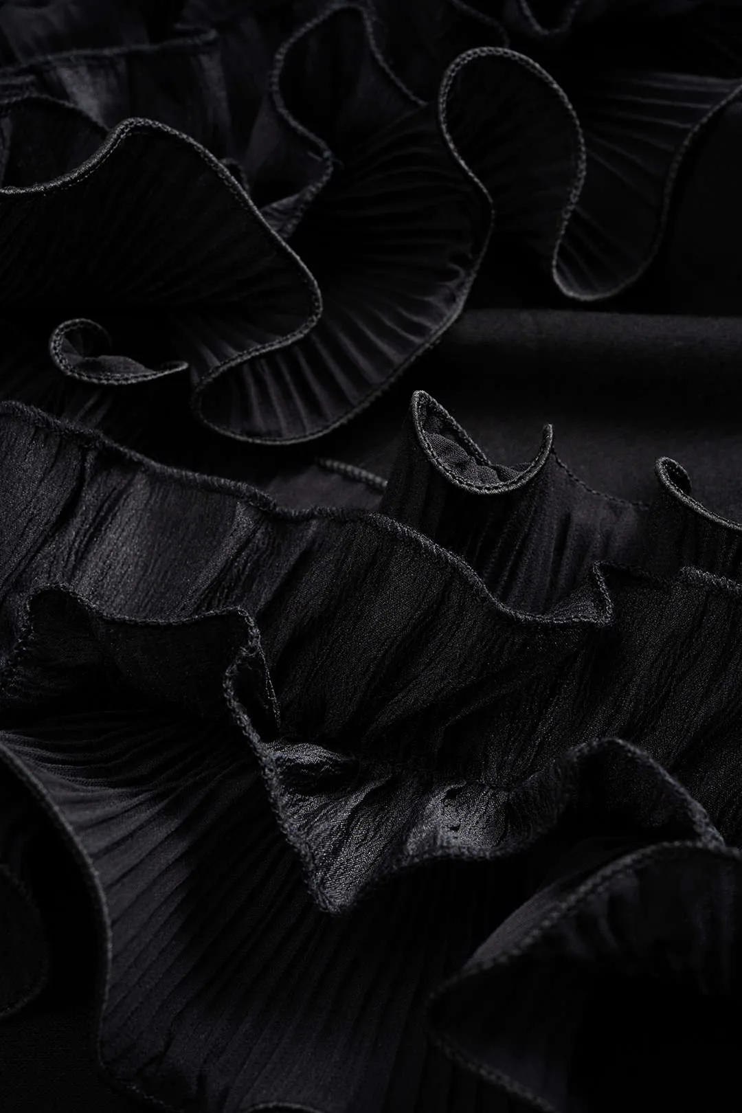 Asymmetrical Shoulder Ruffle Zipper T-Shirt sold by Micas product image thumbnail 3