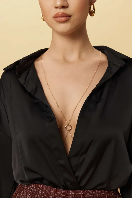 Metallic Circle Detail Body Chain sold by Micas