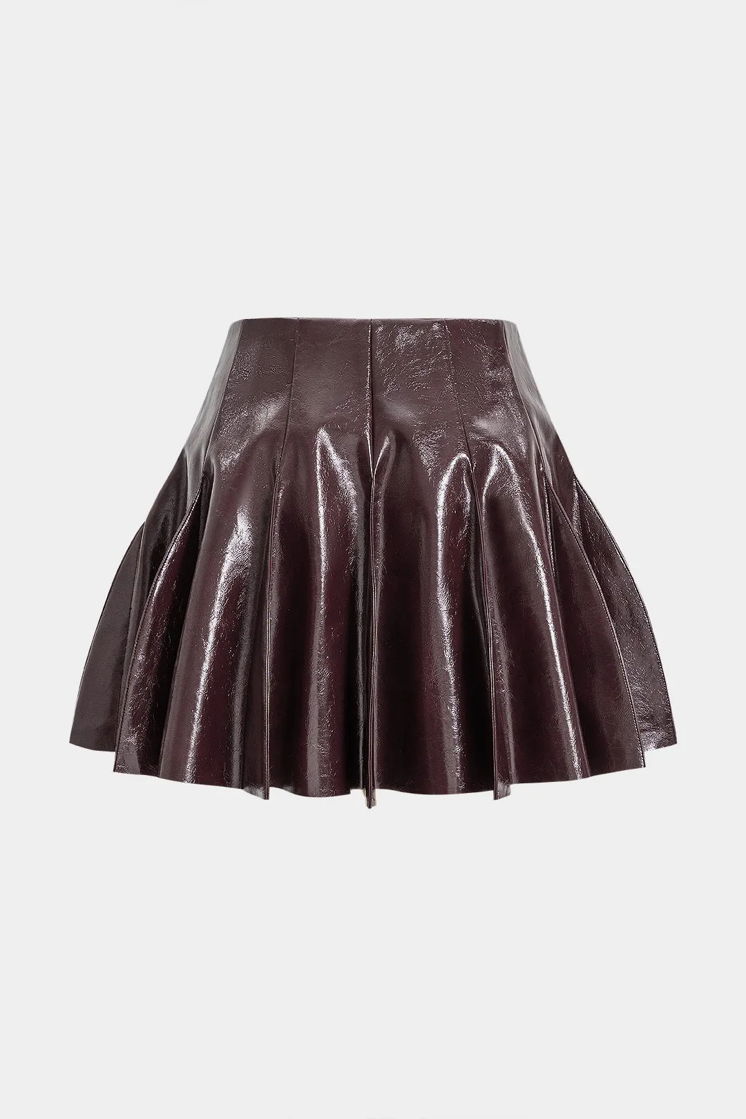 Faux Leather Pleated Stitching Detail Skirt sold by Micas product image thumbnail 2