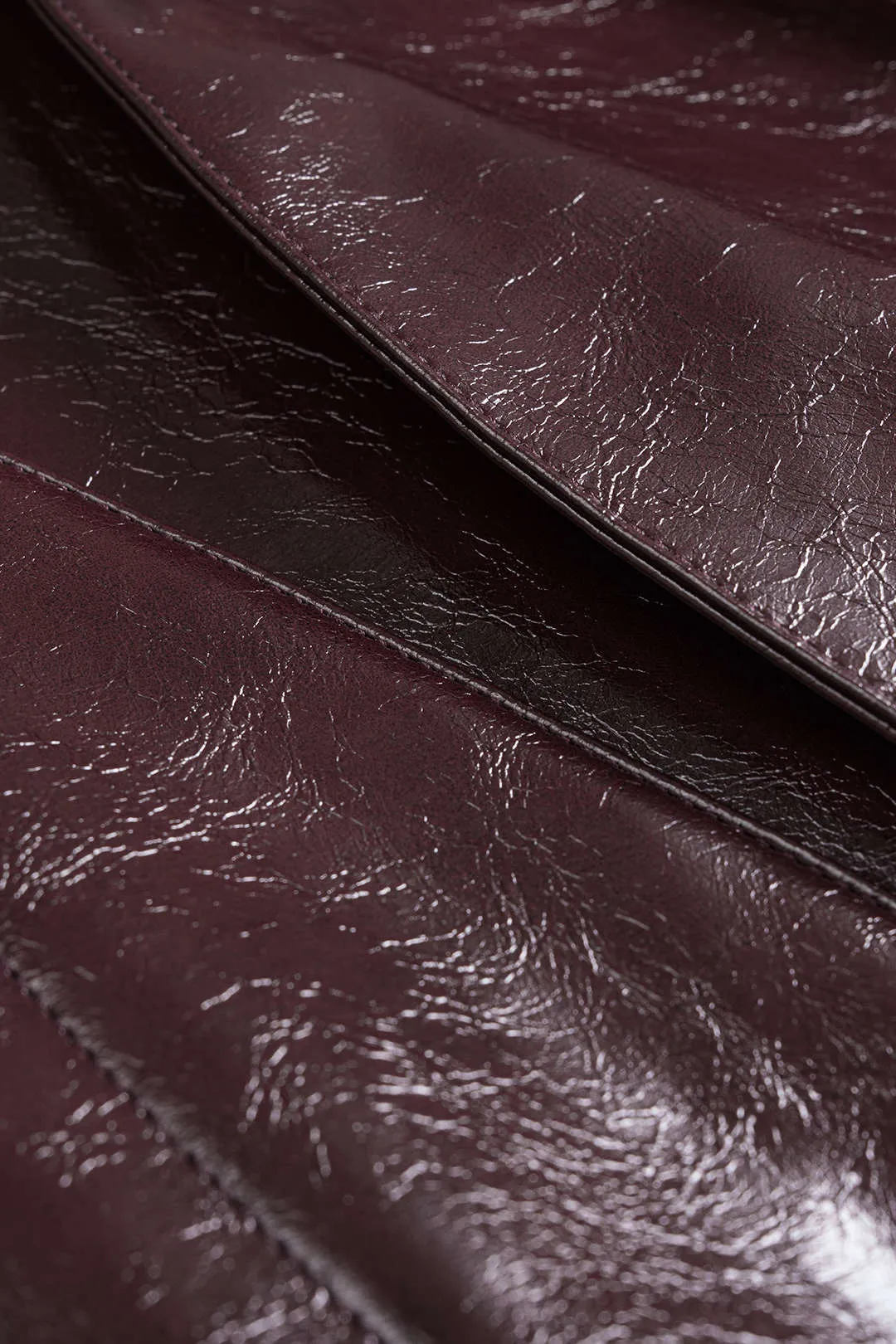 Faux Leather Pleated Stitching Detail Skirt sold by Micas product image thumbnail 3