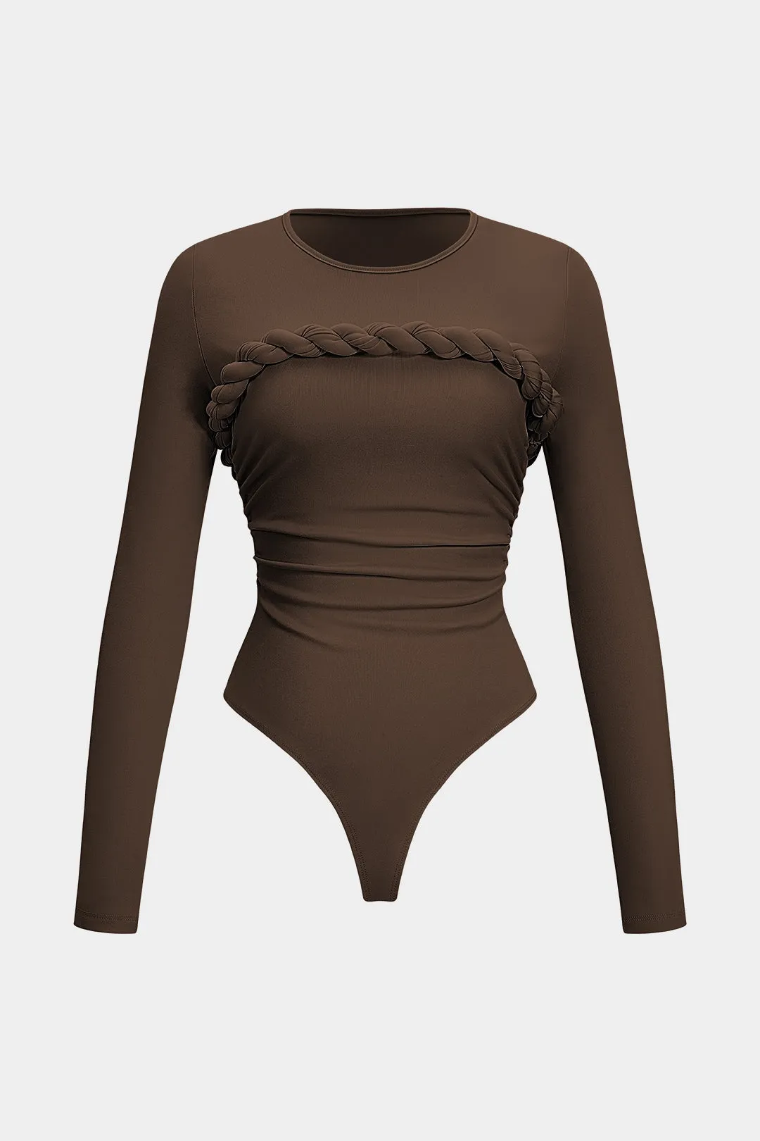 Twist Knot Ruched Long-Sleeve Bodysuit sold by Micas product image thumbnail 5
