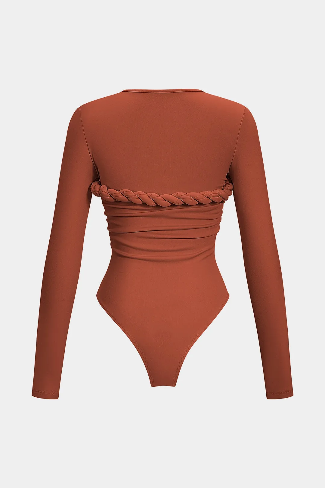 Twist Knot Ruched Long-Sleeve Bodysuit sold by Micas product image thumbnail 2