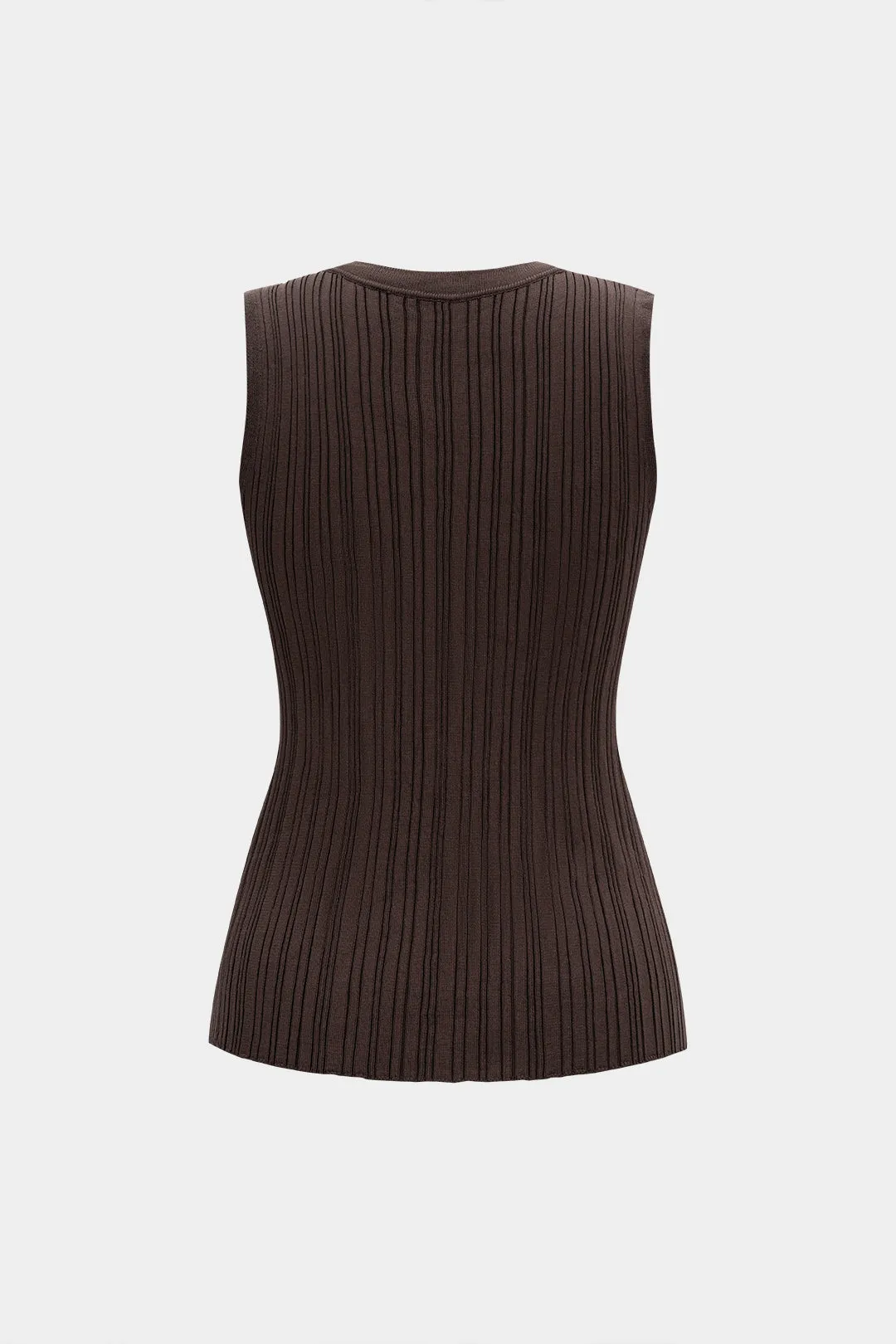 Knitted Metallic Ribbed Sleeveless Tank Top sold by Micas product image thumbnail 3
