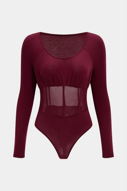 Patchwork Long Sleeve Bodysuit sold by Micas