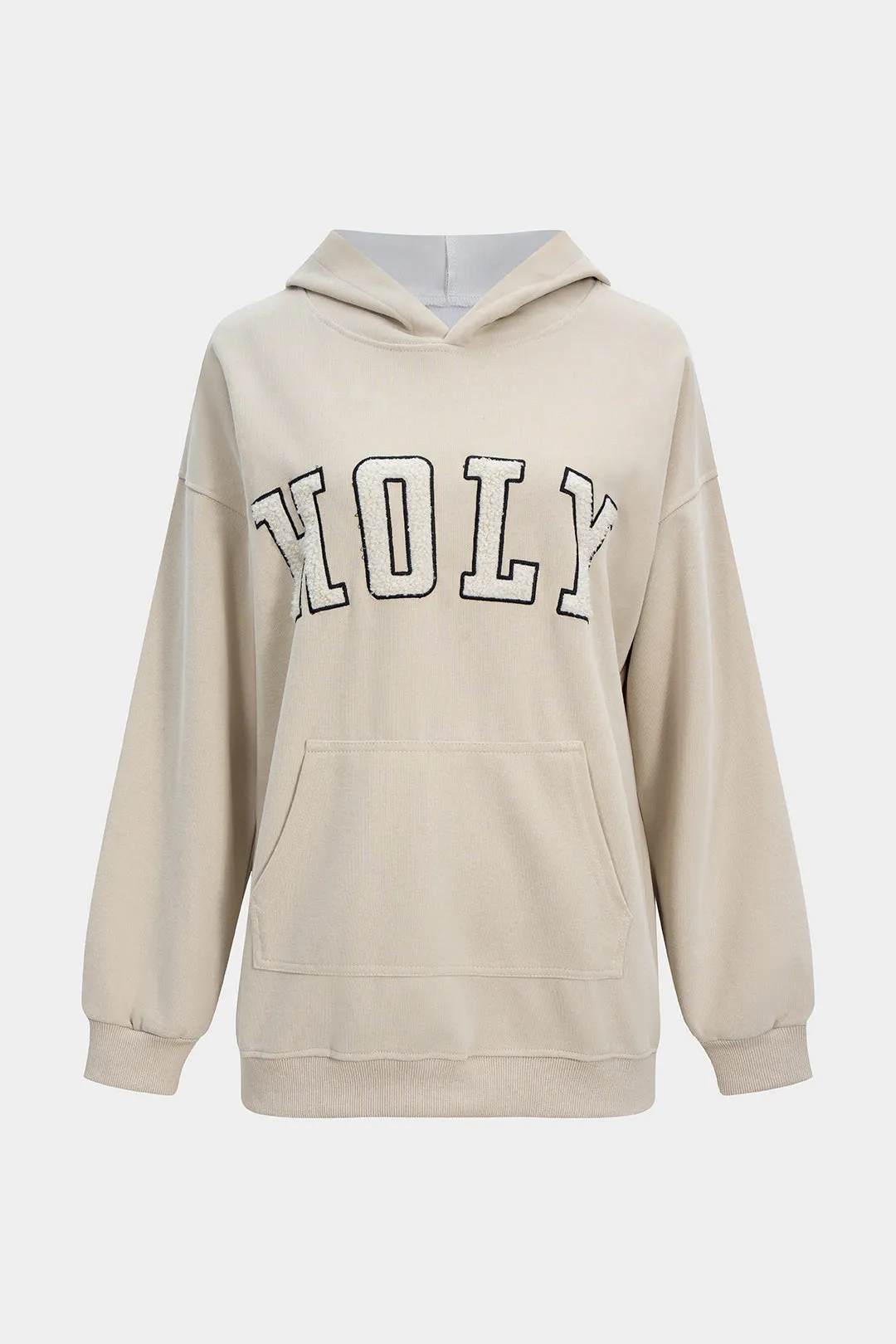 Letter Print Embroidery Hoodie sold by Micas
