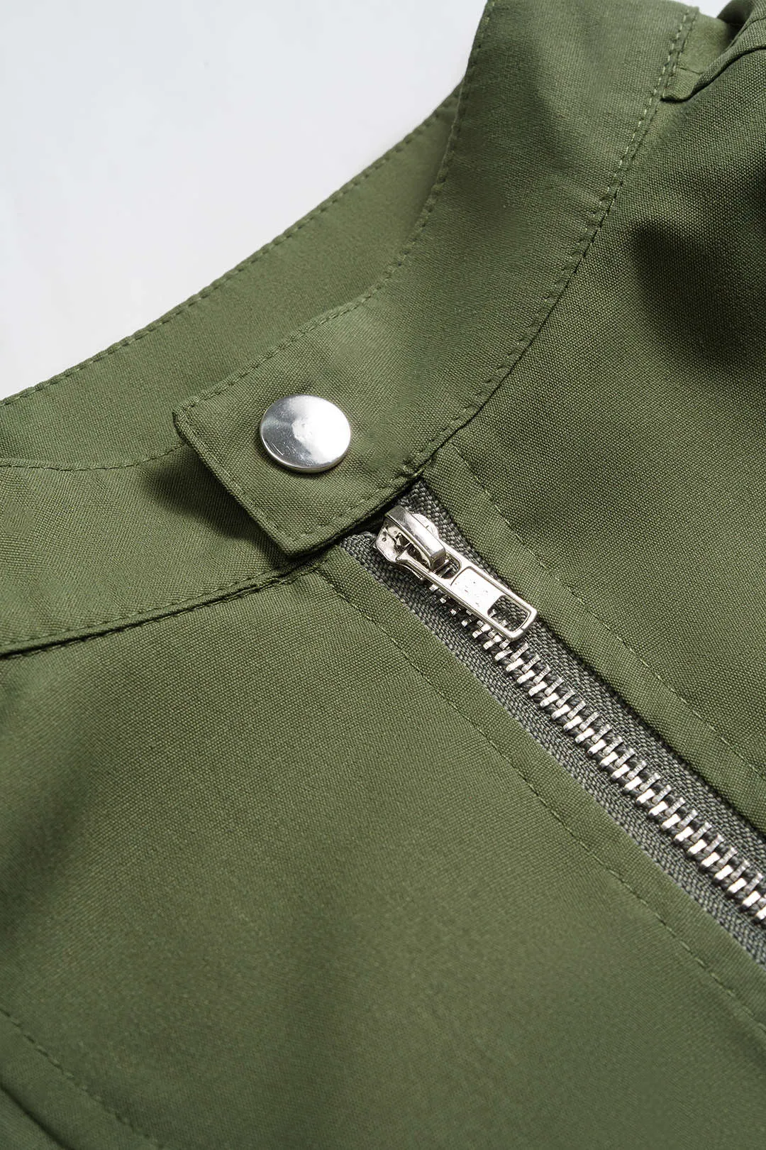 Zipper Long-Sleeve Top And High Waist Skirt Set sold by Micas product image thumbnail 3