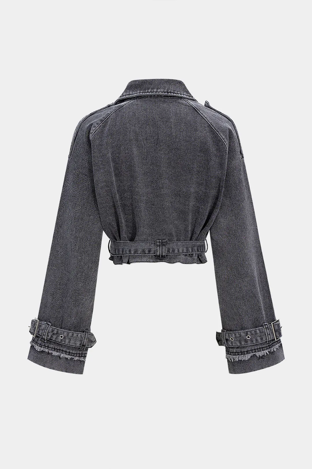 Denim Washed Button Belted Outerwear sold by Micas product image thumbnail 2