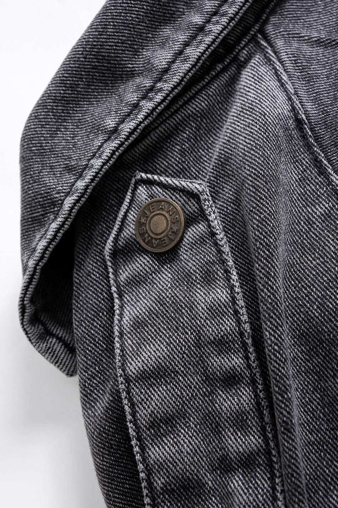 Denim Washed Button Belted Outerwear sold by Micas product image thumbnail 3