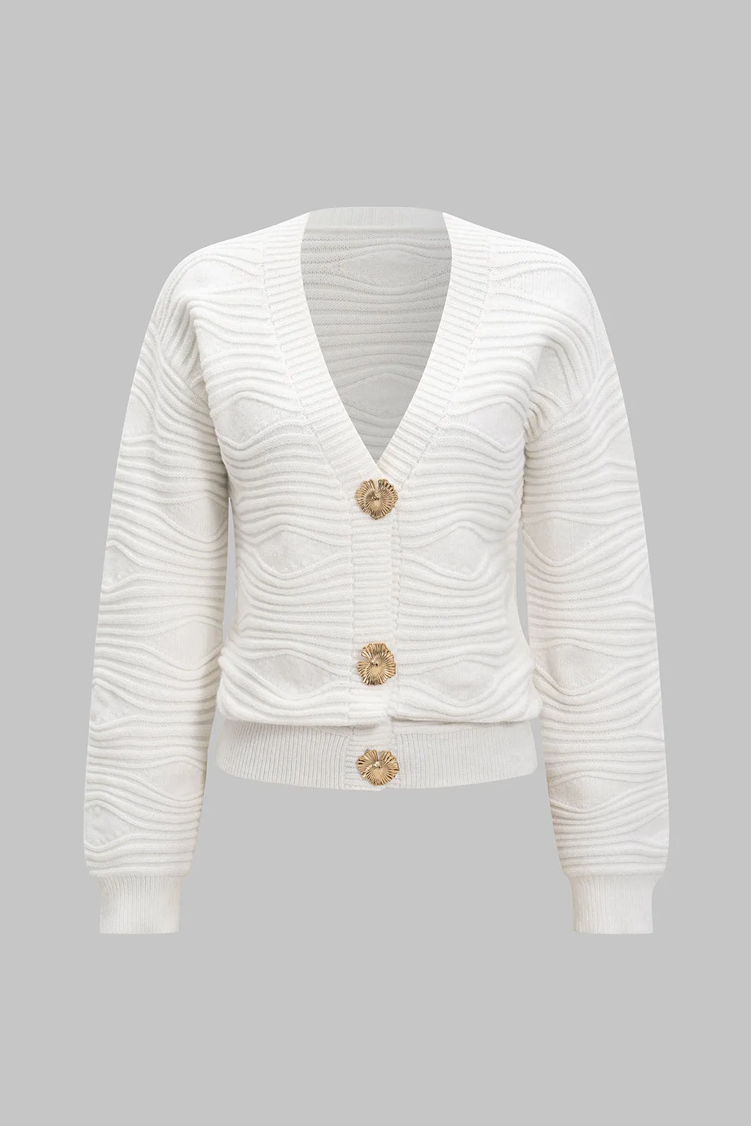 Metallic Button Sweater Cardigan sold by Micas