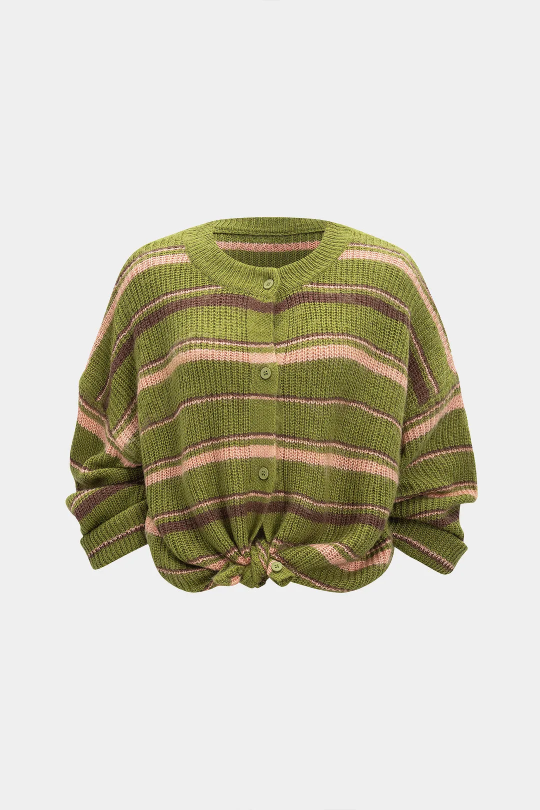 Stripes Contrast Print Knit Cardigan sold by Micas