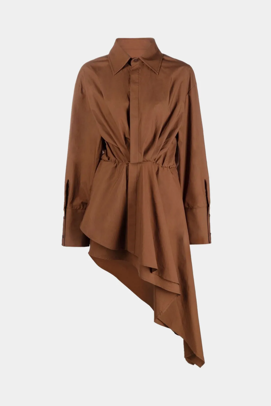 Ruched Asymmetrical Long Sleeve Midi Dress sold by Micas