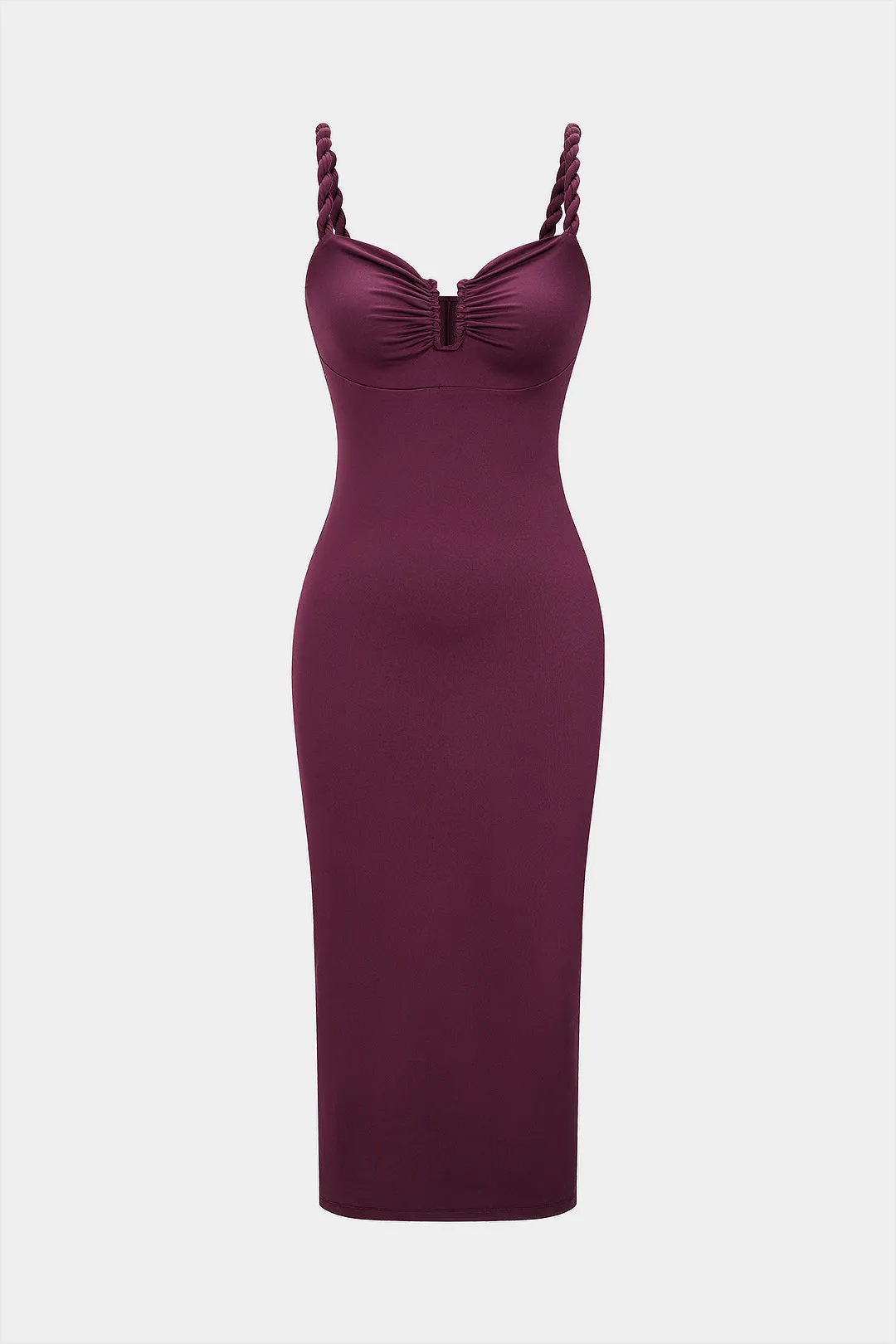 Ruched Twist Knot Slip Sleeveless Midi Dress sold by Micas