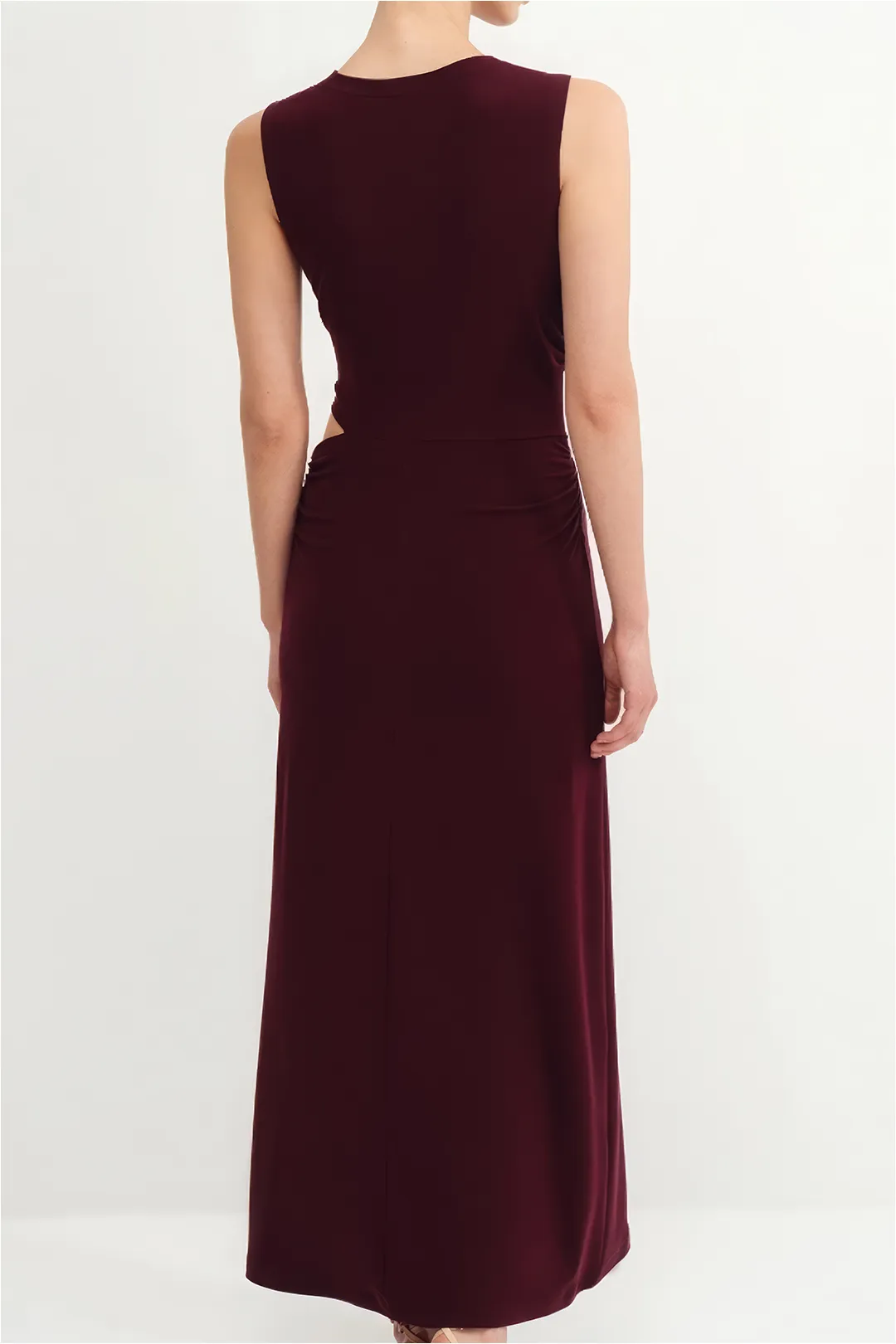 Metallic Decor Ruched Cut Out Sleeveless Maxi Dress sold by Micas product image thumbnail 2