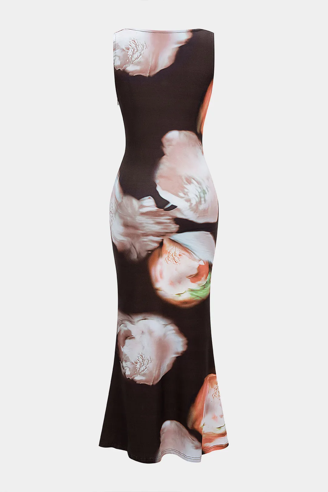 Floral Print Draped Cowl Neck Sleeveless Maxi Dress sold by Micas product image thumbnail 2
