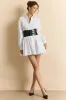 Button Ruched Belted Long Sleeve Mini Dress sold by Micas