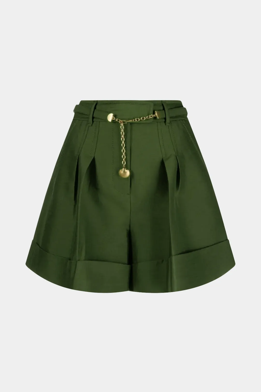 High Waist Belted Metallic Decor Wide Leg Shorts sold by Micas