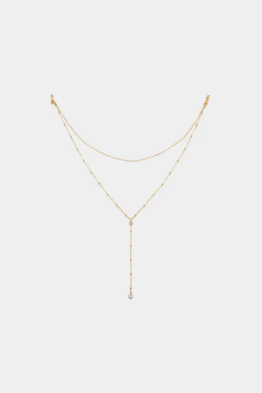 Double Layer Rhinestone Pendant Body Chain sold by Micas