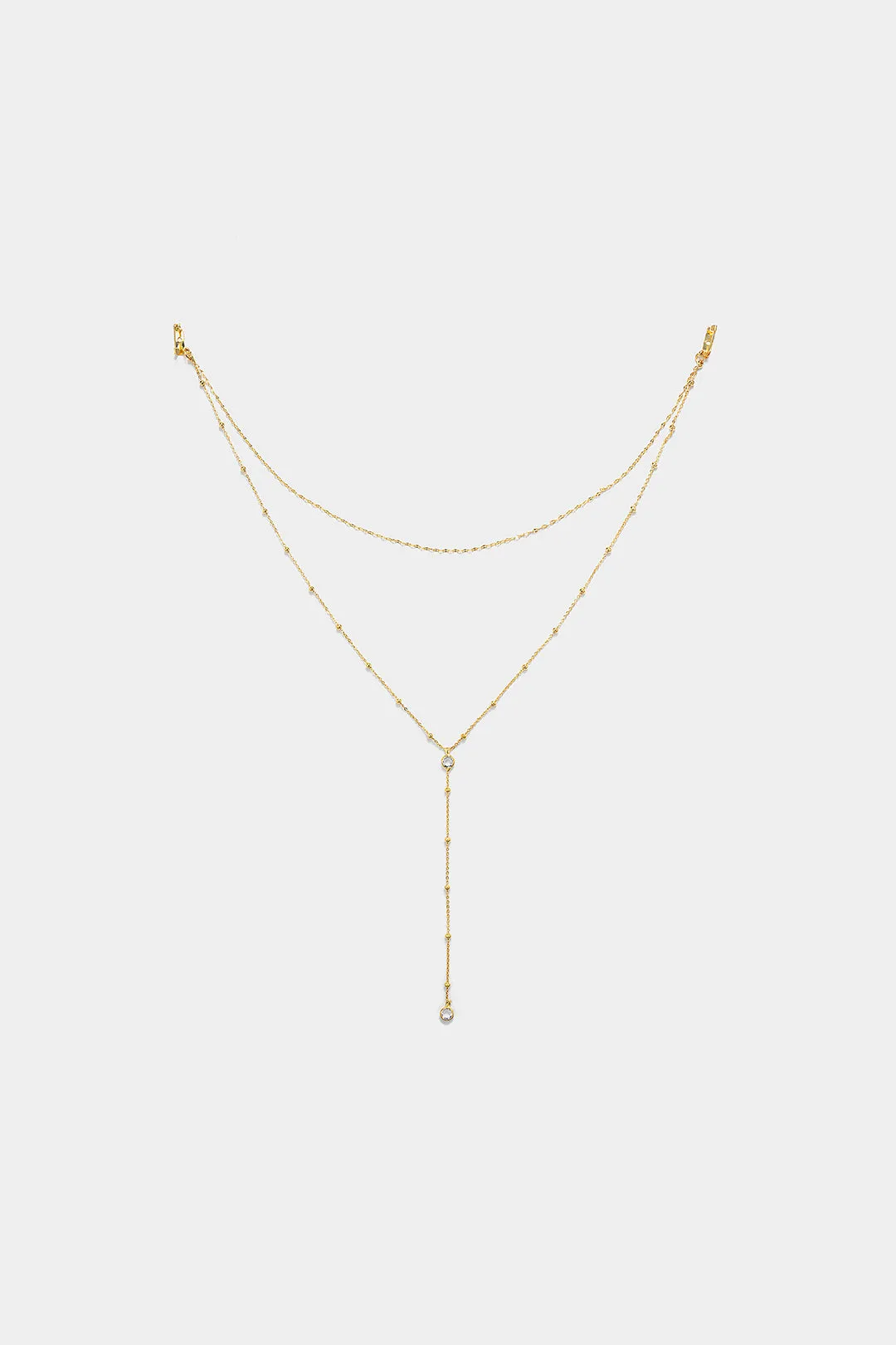 Double Layer Rhinestone Pendant Body Chain sold by Micas