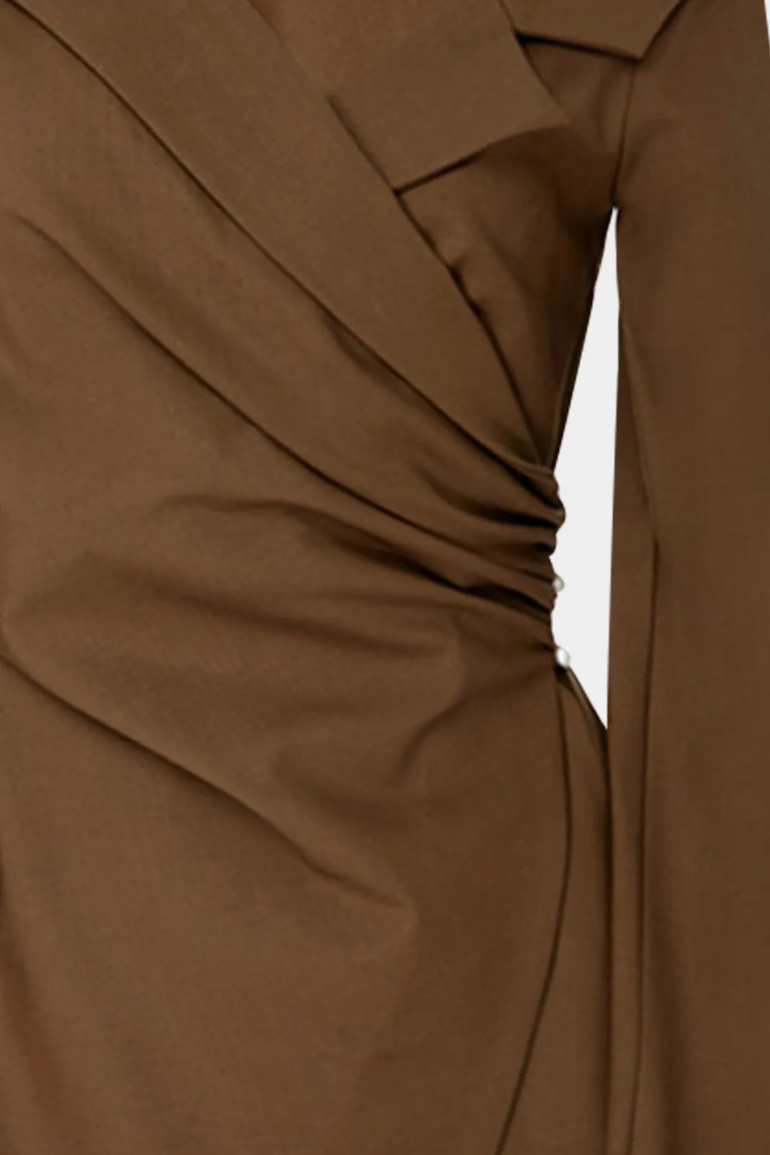Ruched Asymmetrical Neck Long-Sleeve Shirt sold by Micas product image thumbnail 2