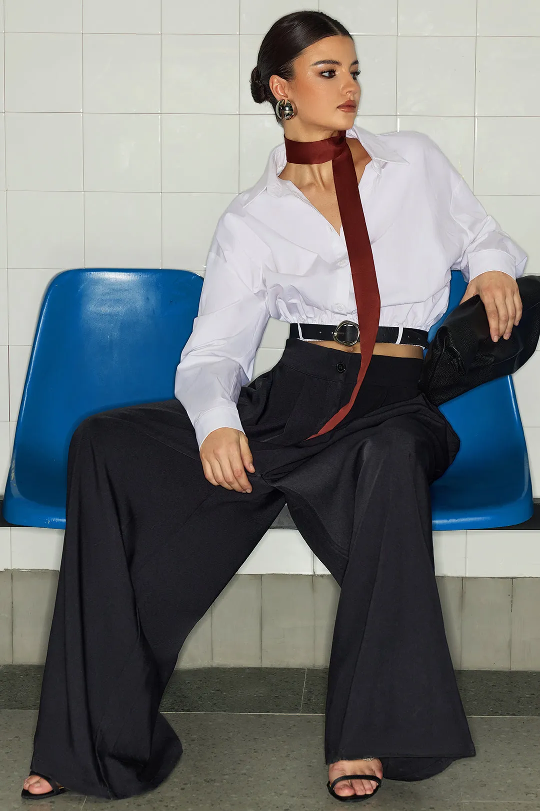 Button Belted Long-Sleeve Shirt sold by Micas product image thumbnail 2