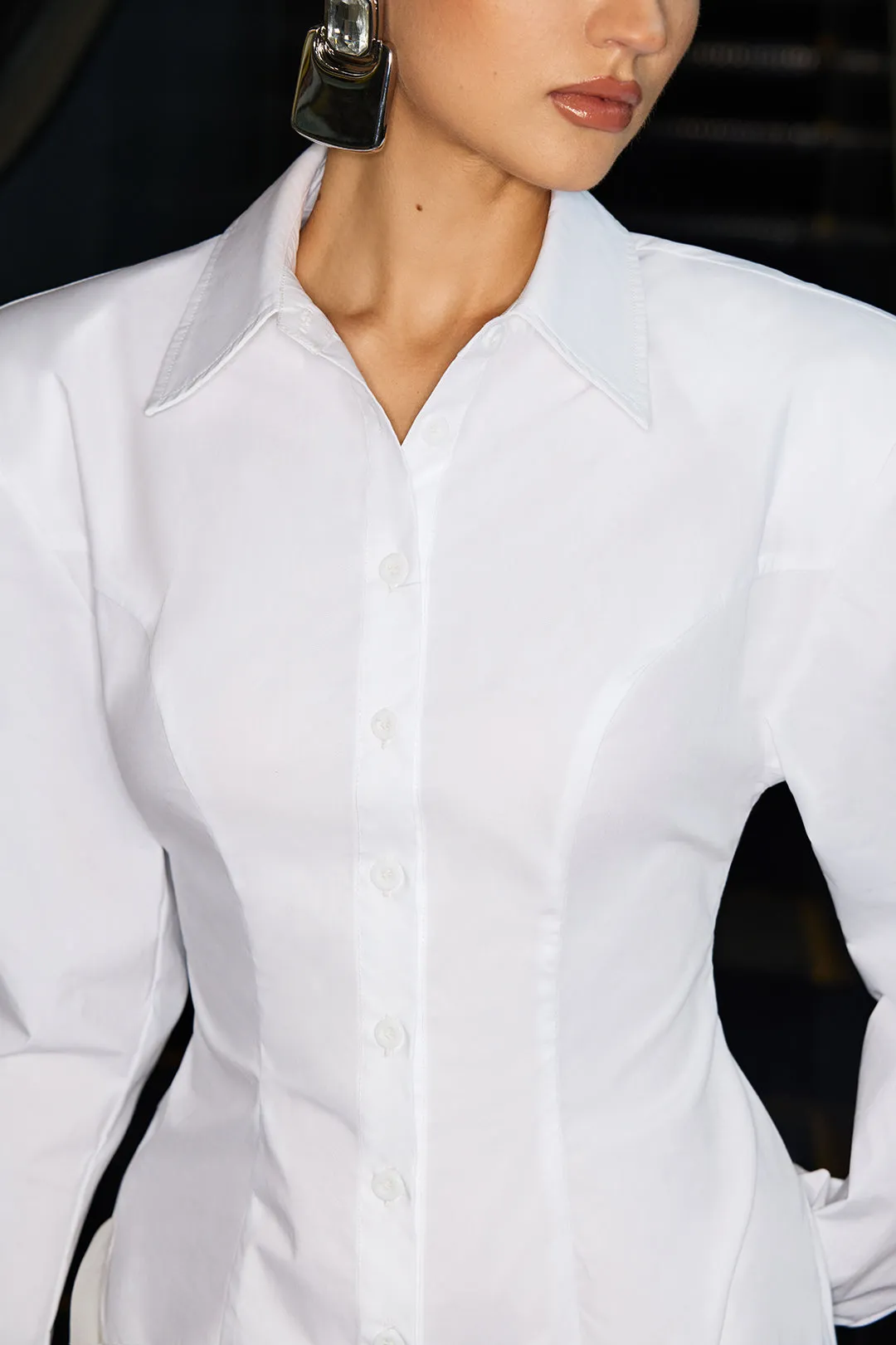 Patchwork Asymmetrical Ruched Long Sleeve Mini Dress sold by Micas product image thumbnail 4