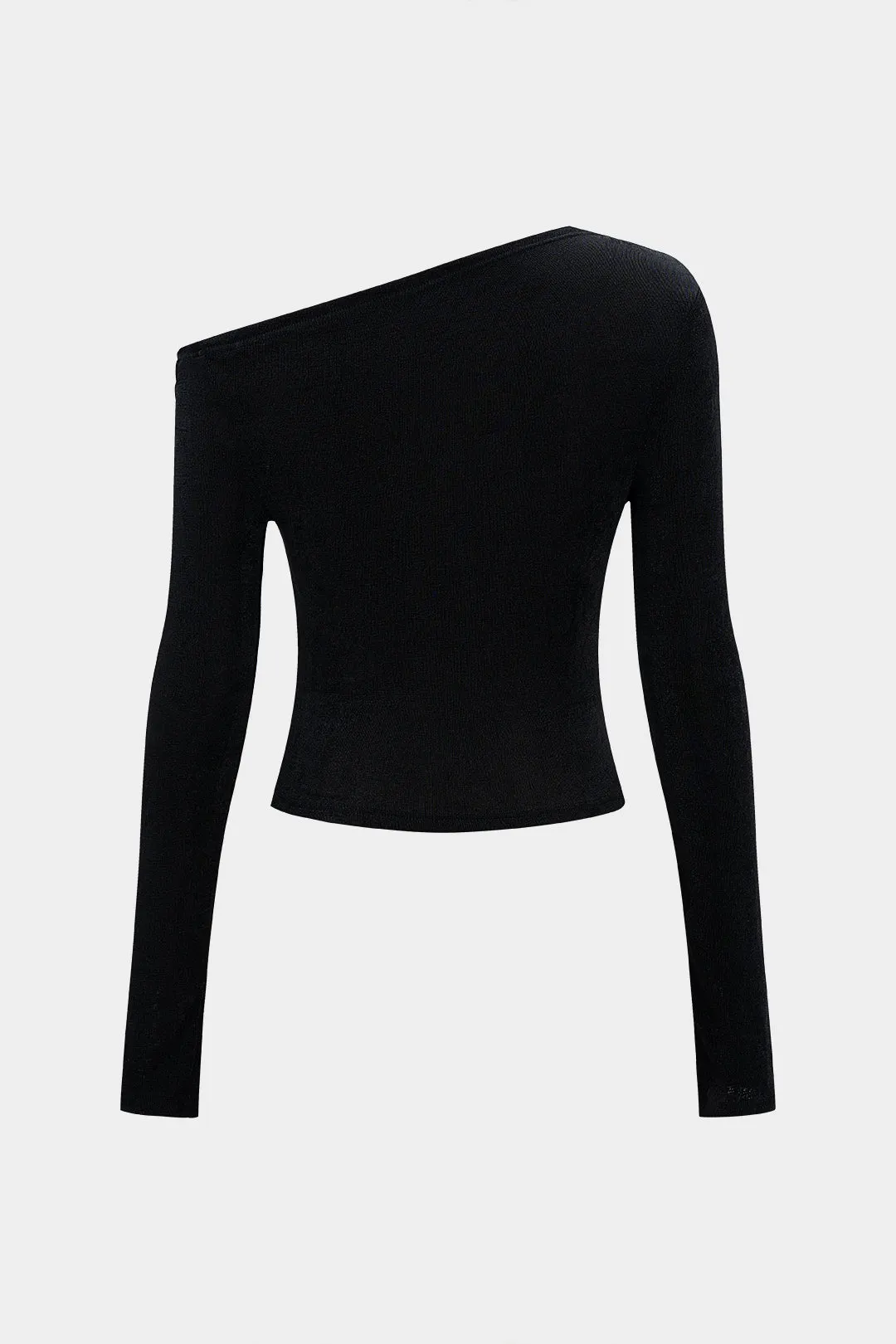 Metallic Decor Asymmetrical Neck Long-Sleeve Top sold by Micas product image thumbnail 2