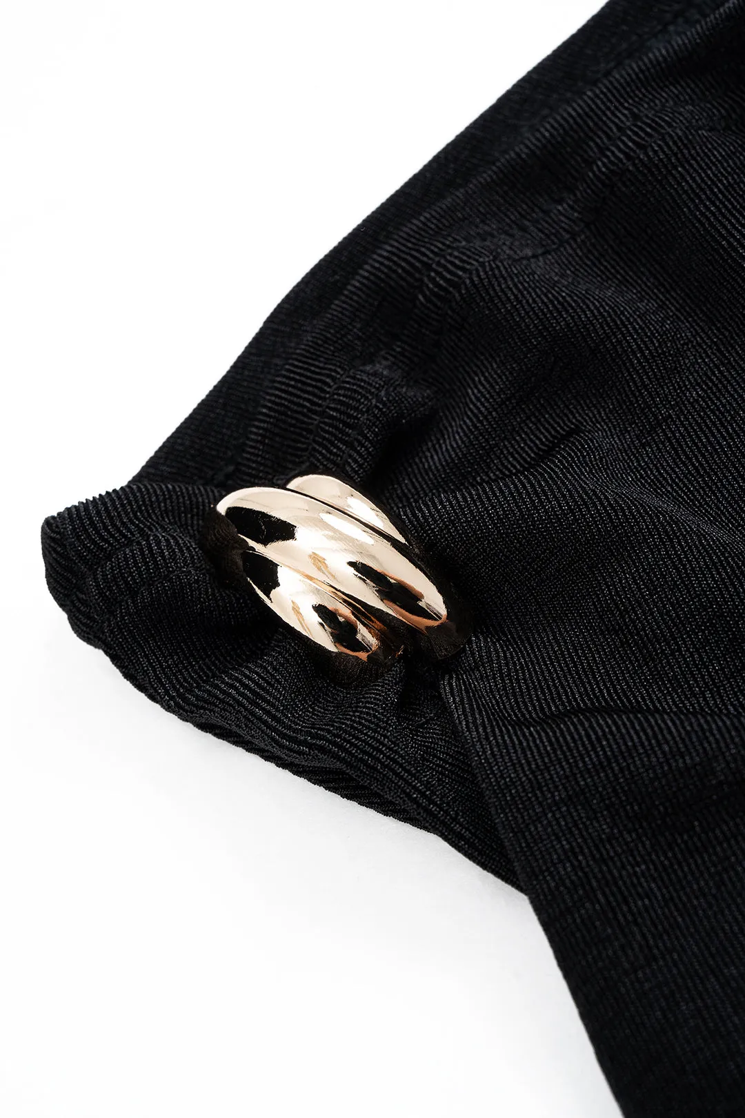 Metallic Decor Asymmetrical Neck Long-Sleeve Top sold by Micas product image thumbnail 4