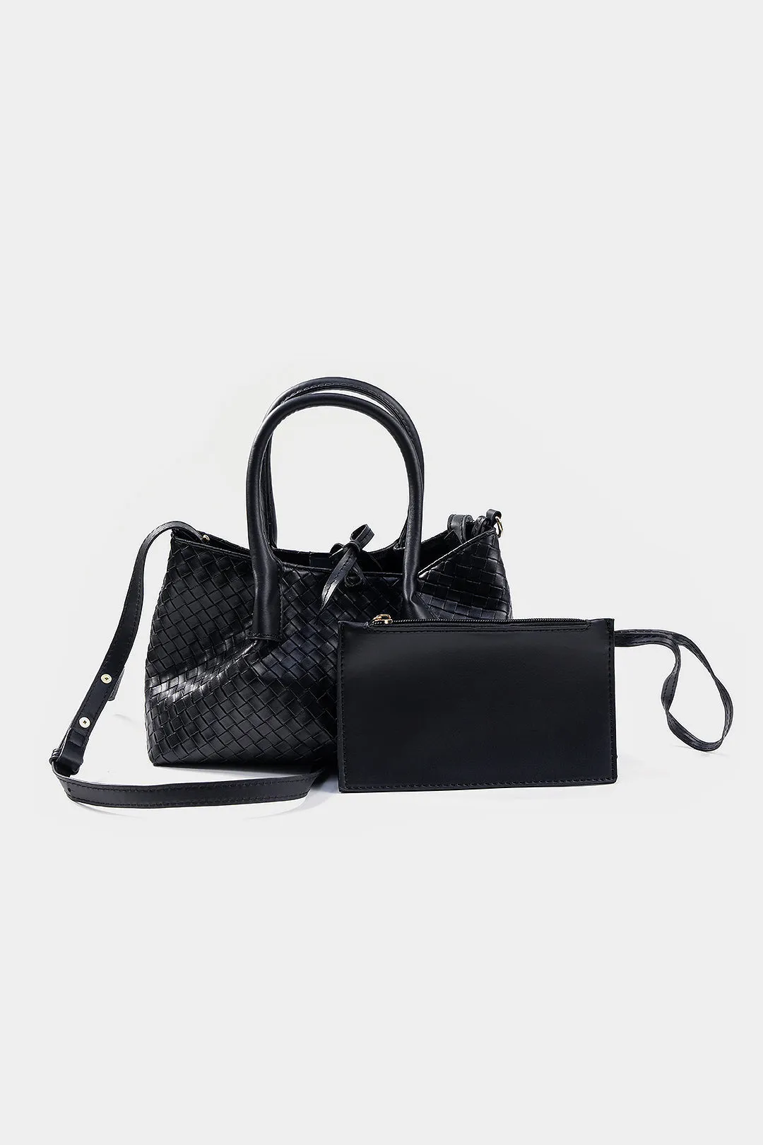 Faux Leather Woven Cross-Body Bag sold by Micas product image thumbnail 2