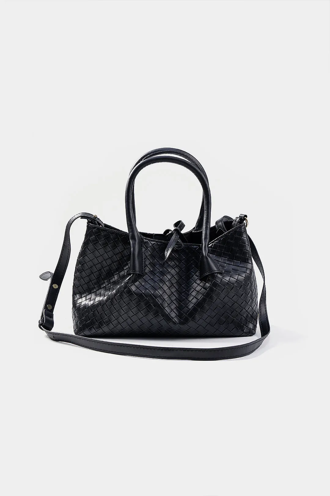 Faux Leather Woven Cross-Body Bag sold by Micas