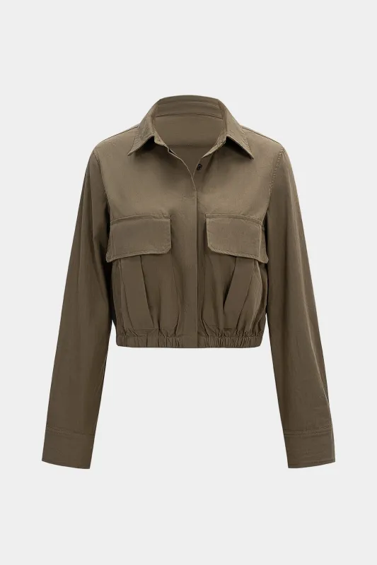 Ruched Pocket Long-Sleeve Top sold by Micas