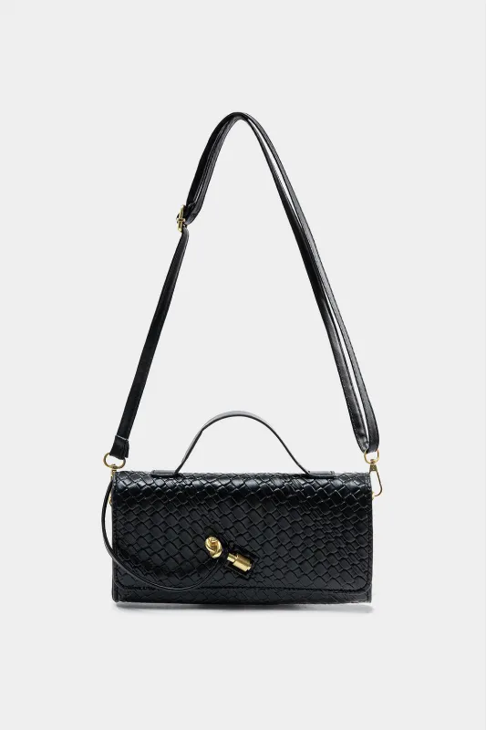 Leather Woven Pattern Cross-Body Bag sold by Micas