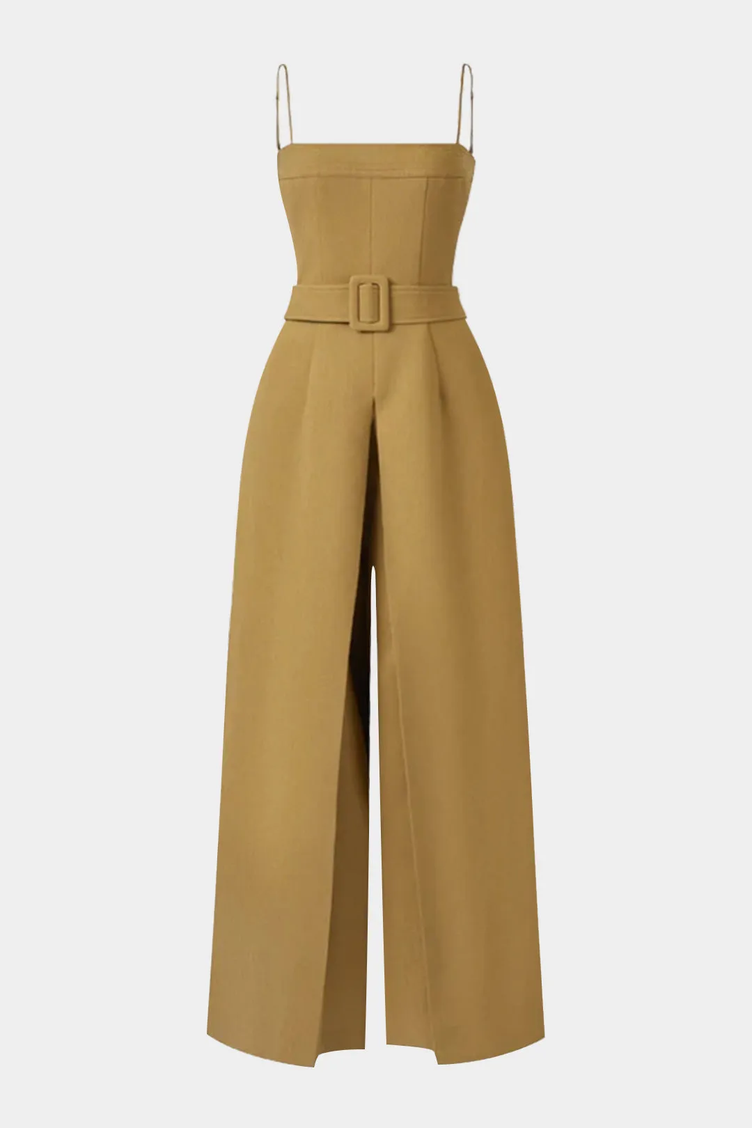 Belted Zipper Slip Sleeveless Jumpsuit sold by Micas