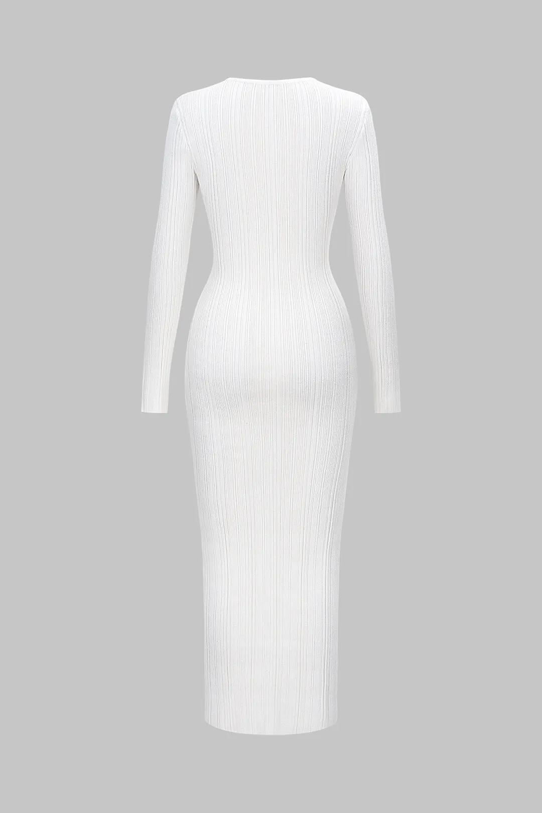 Crochet Knit Round Neck Long Sleeve Maxi Dress sold by Micas product image thumbnail 2