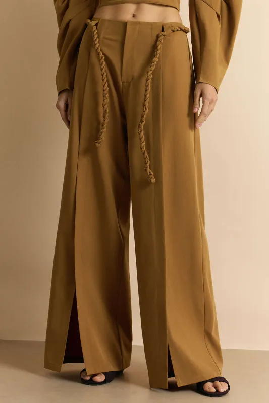 Ruched Twist Knot Tie-Up Trousers sold by Micas