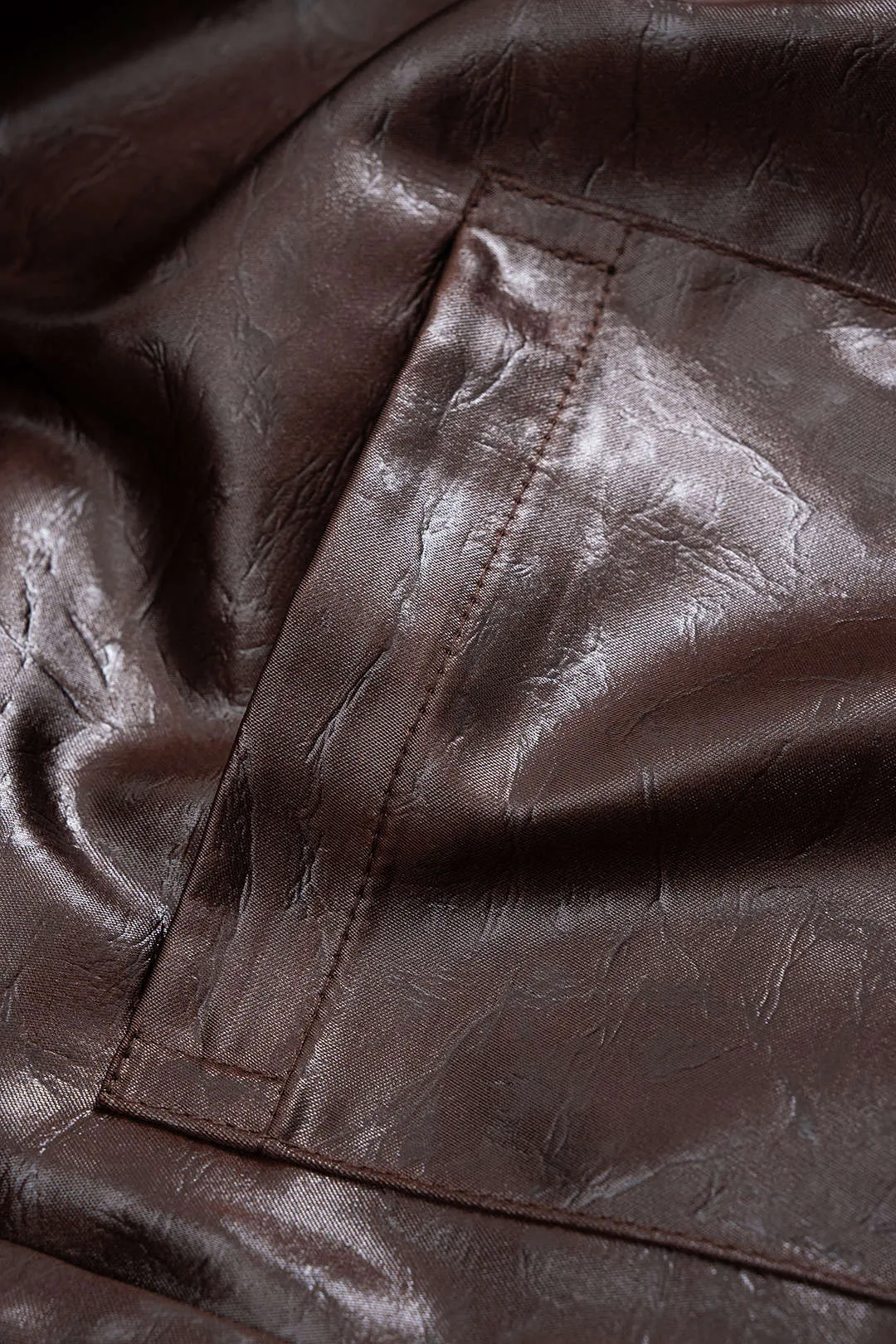 Faux Leather Button Long-Sleeve Shirt sold by Micas product image thumbnail 5