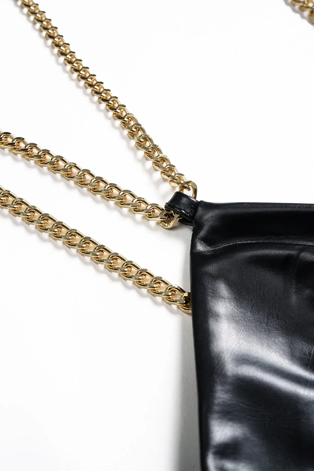 Faux Leather Chain Patchwork Sleeveless V-Neck Bodysuit sold by Micas product image thumbnail 3