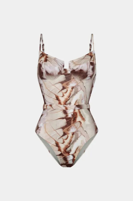 Tie Dye Contrast Print Sleeveless Bodysuit sold by Micas