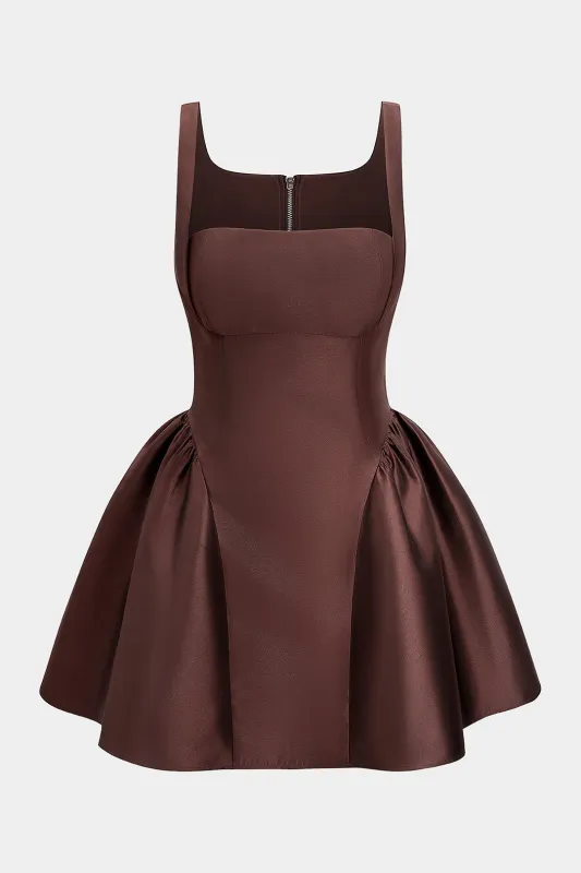 Satin Ruched Tank Sleeveless Mini Dress sold by Micas