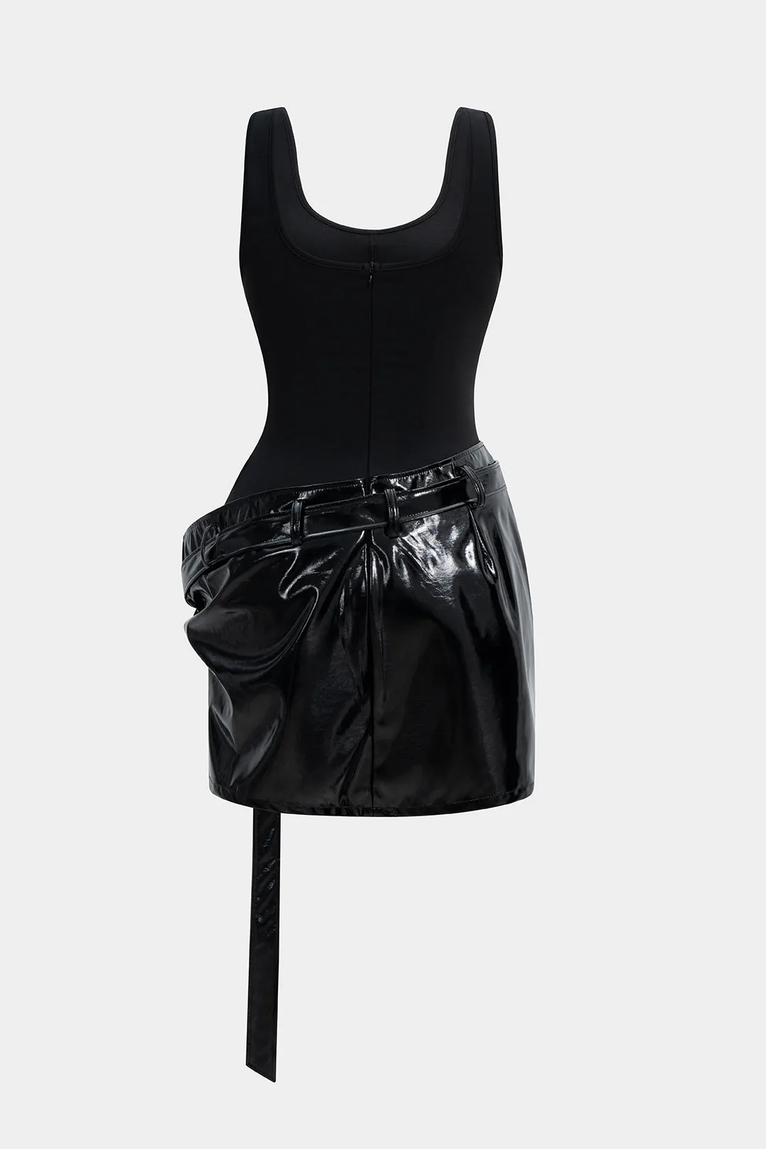 Faux Leather Belted Sleeveless Mini Dress sold by Micas product image thumbnail 2