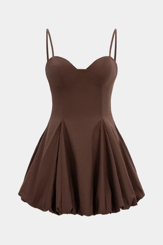 Ruched Zipper Slip Sleeveless Mini Dress sold by Micas